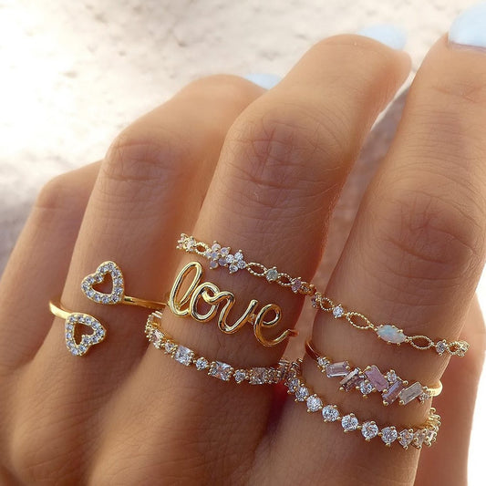Trendy Stackable Ring Set